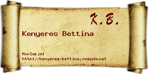 Kenyeres Bettina névjegykártya
