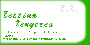 bettina kenyeres business card